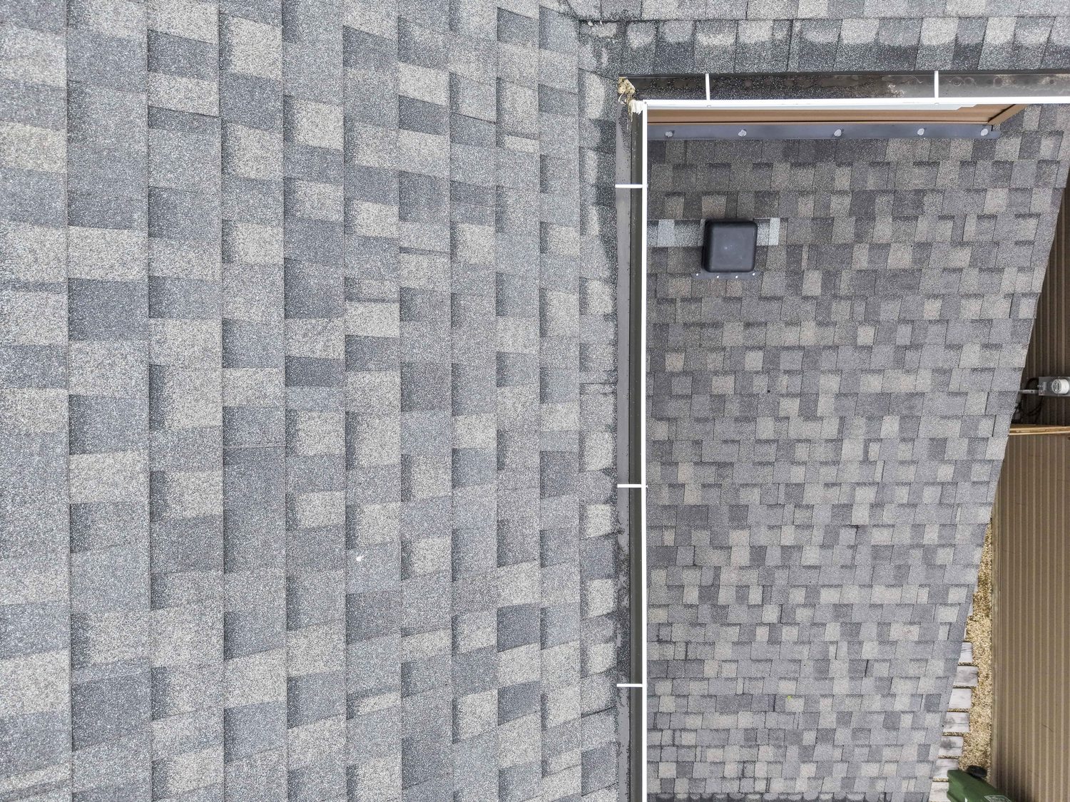 Aerial roof detail showing a vent